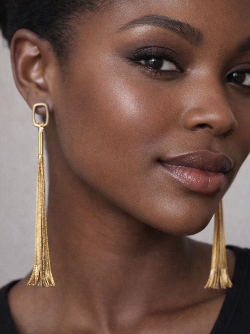 Forever 21 Gold Long Chain Tassel Drop Earrings